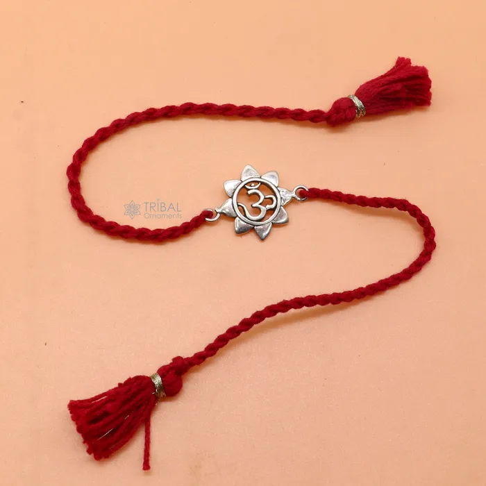 925 Sterling silver AUM or OM mantra Rakhi bracelet best gift for your brothers on special Rakshabandhan rk309 TRIBAL ORNAMENTS Bracelets 925 Sterling silver AUM or OM mantra Rakhi bracelet best gift for your brothers on special Rakshabandhan rk309 TRIBAL ORNAMENTS Bracelets