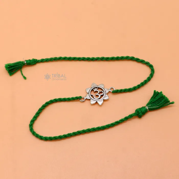 925 Sterling silver AUM or OM mantra Rakhi bracelet best gift for your brothers on special Rakshabandhan rk309 TRIBAL ORNAMENTS Bracelets 925 Sterling silver AUM or OM mantra Rakhi bracelet best gift for your brothers on special Rakshabandhan rk309 TRIBAL ORNAMENTS Bracelets