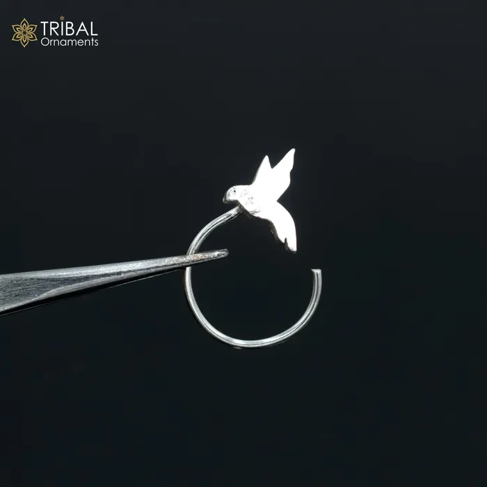925 sterling silver bird design handmade fabulous nose pin u band tribal jewelry np62 TRIBAL ORNAMENTS Rings
