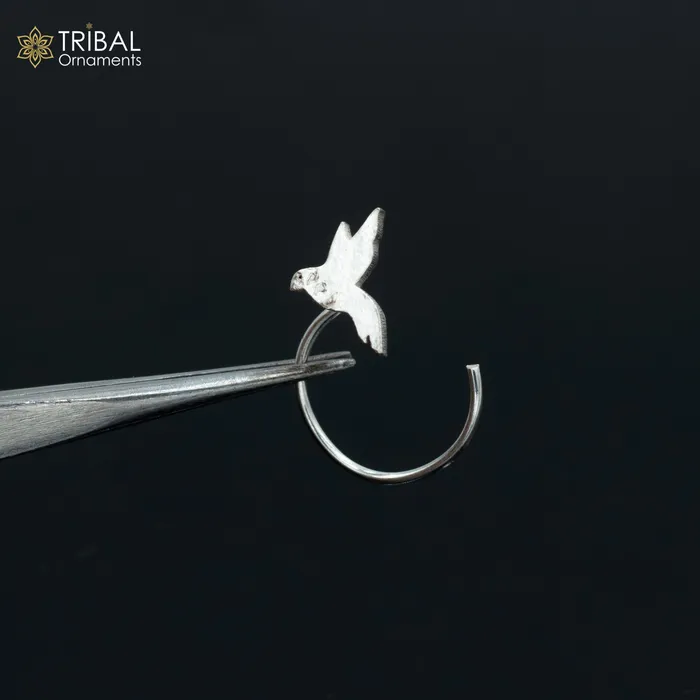 925 sterling silver bird design handmade fabulous nose pin u band tribal jewelry np62 TRIBAL ORNAMENTS Rings