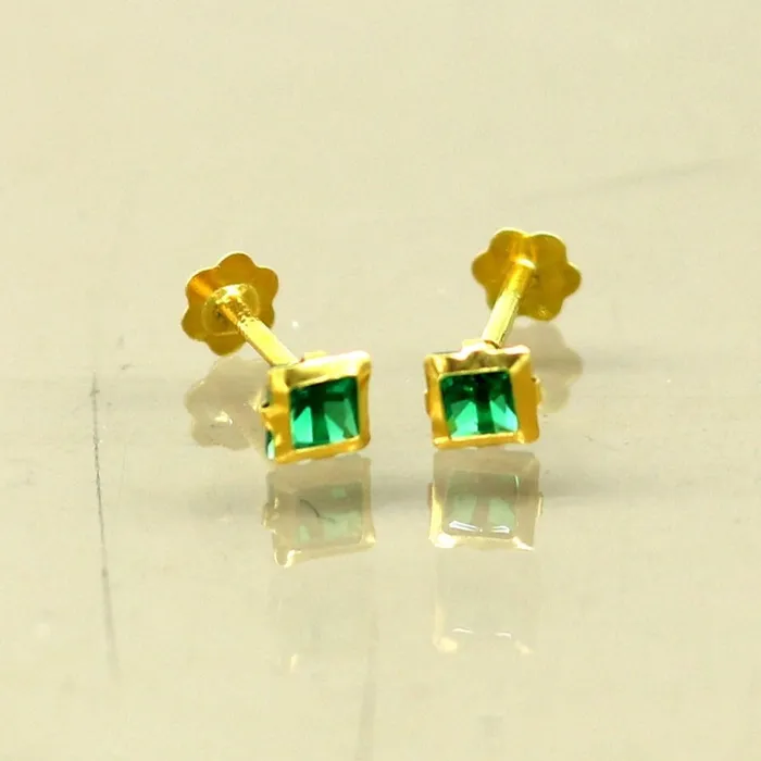 Earrings TRIBAL ORNAMENTS 35mm tiny single Green stone handmade 18kt yellow gold combo jewelry we can use as stud or nose stud baby stud cartilage jewelry er110 Earrings TRIBAL ORNAMENTS 35mm tiny single Green stone handmade 18kt yellow gold combo jewelry we can use as stud or nose stud baby stud cartilage jewelry er110