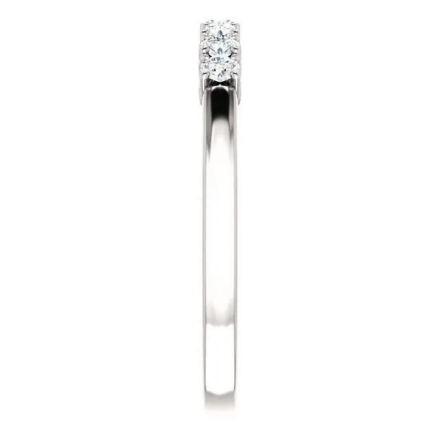 Fire Brilliance Clover Round Moissanite Design Basket Anniversary Band Rings