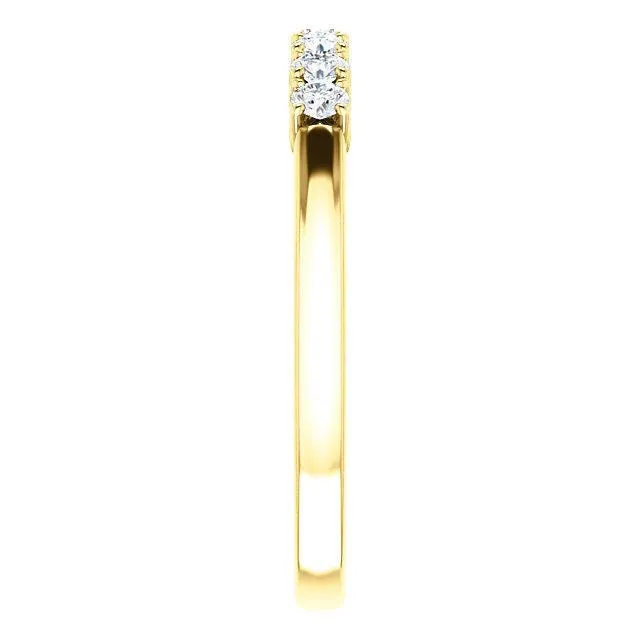 Fire Brilliance Clover Round Moissanite Design Basket Anniversary Band Rings