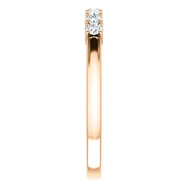 Fire Brilliance Clover Round Moissanite Design Basket Anniversary Band Rings