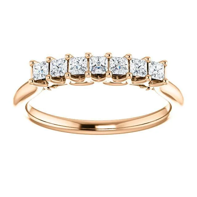 Fire Brilliance Rings Clover Princess Moissanite Scrolls Anniversary Band