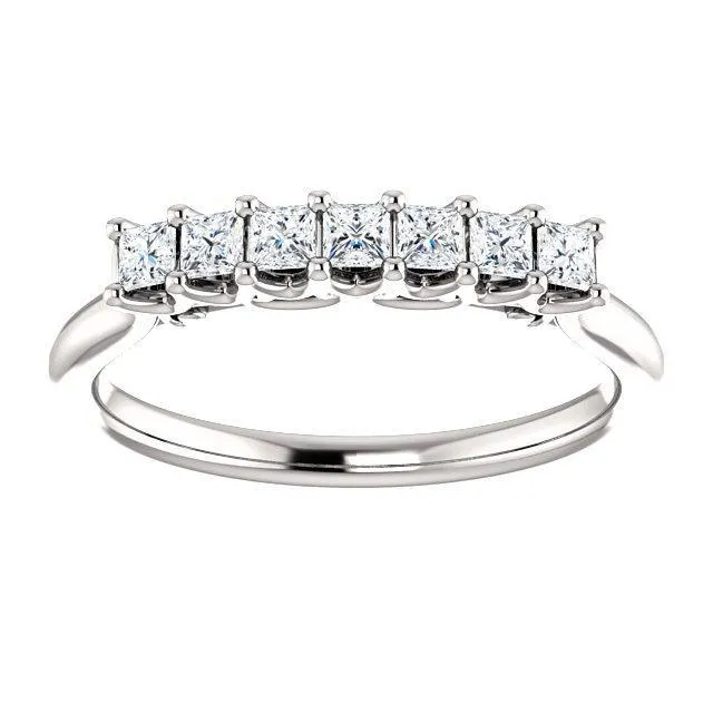 Fire Brilliance Rings Clover Princess Moissanite Scrolls Anniversary Band