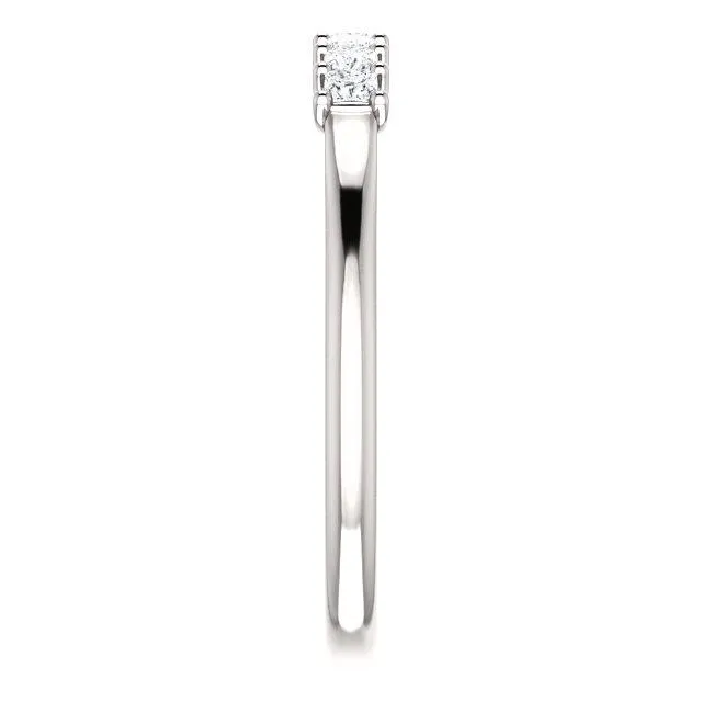 Fire Brilliance Rings Clover Princess Moissanite Scrolls Anniversary Band