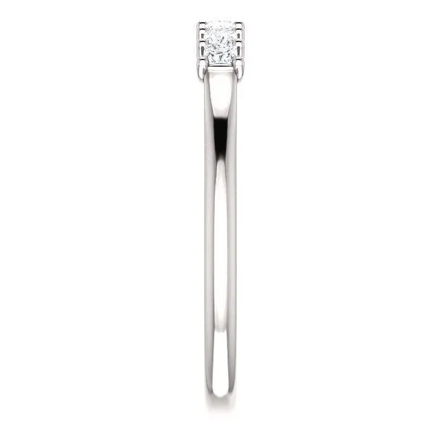 Fire Brilliance Rings Clover Princess Moissanite Scrolls Anniversary Band