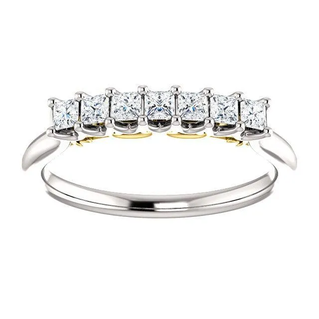 Fire Brilliance Rings Clover Princess Moissanite Scrolls Anniversary Band