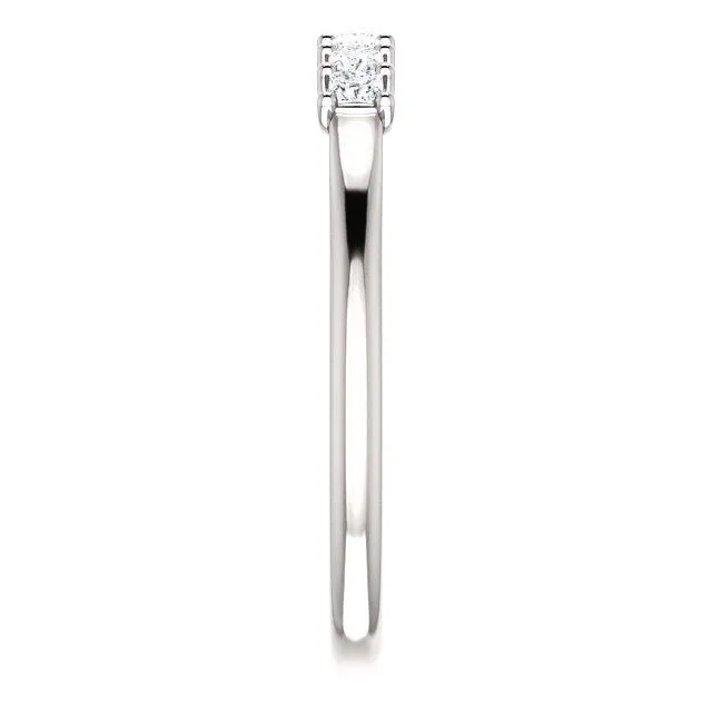 Fire Brilliance Rings Clover Princess Moissanite Scrolls Anniversary Band