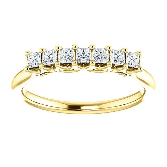 Fire Brilliance Rings Clover Princess Moissanite Scrolls Anniversary Band