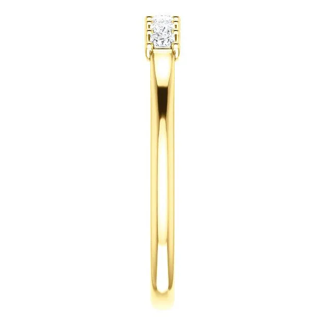 Fire Brilliance Rings Clover Princess Moissanite Scrolls Anniversary Band