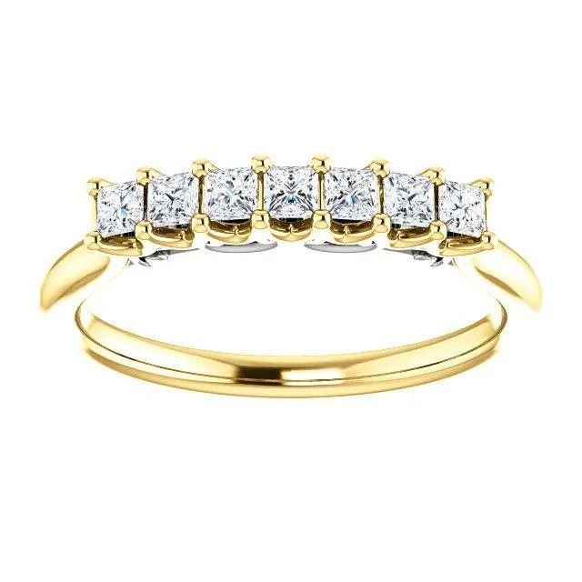 Fire Brilliance Rings Clover Princess Moissanite Scrolls Anniversary Band