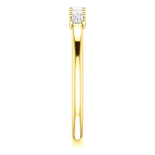 Fire Brilliance Rings Clover Princess Moissanite Scrolls Anniversary Band