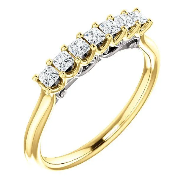 Fire Brilliance Rings Clover Princess Moissanite Scrolls Anniversary Band