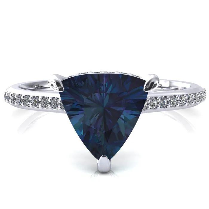 Fire Brilliance Rings Kiki Trillion Alexandrite 3 Prongs Claw Floating Halo 12 Pinpoint Inverted Cathedral Ring Fire Brilliance Rings Kiki Trillion Alexandrite 3 Prongs Claw Floating Halo 12 Pinpoint Inverted Cathedral Ring