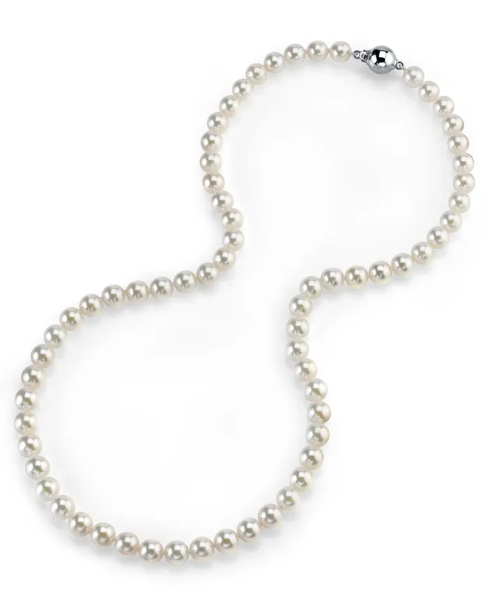 Hanadama Japanese White Akoya Pearl Necklace 6065mm spt Necklaces