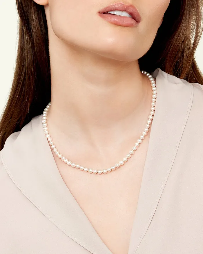 Hanadama Japanese White Akoya Pearl Necklace 6065mm spt Necklaces
