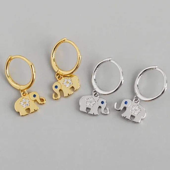 Jewelvers Earrings 18K GoldFilled Elephant Hoop Earrings