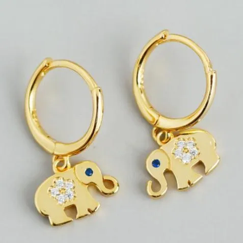 Jewelvers Earrings 18K GoldFilled Elephant Hoop Earrings