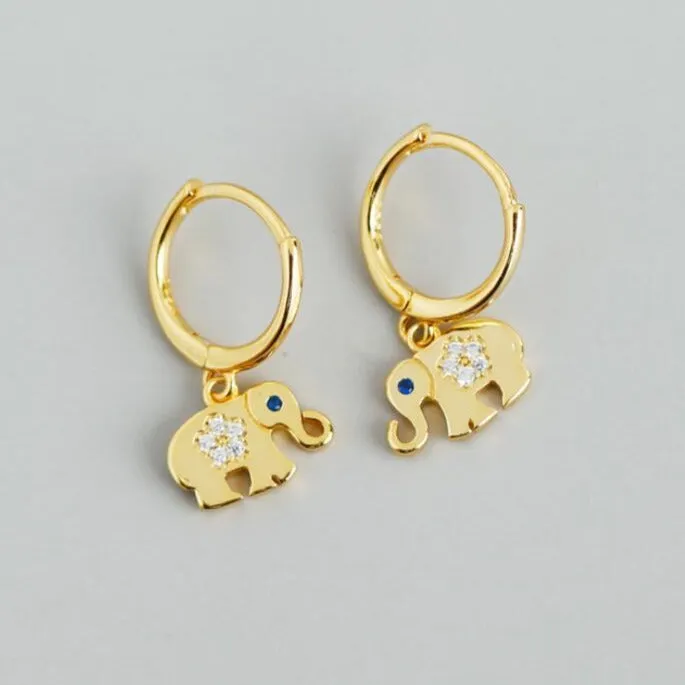 Jewelvers Earrings 18K GoldFilled Elephant Hoop Earrings