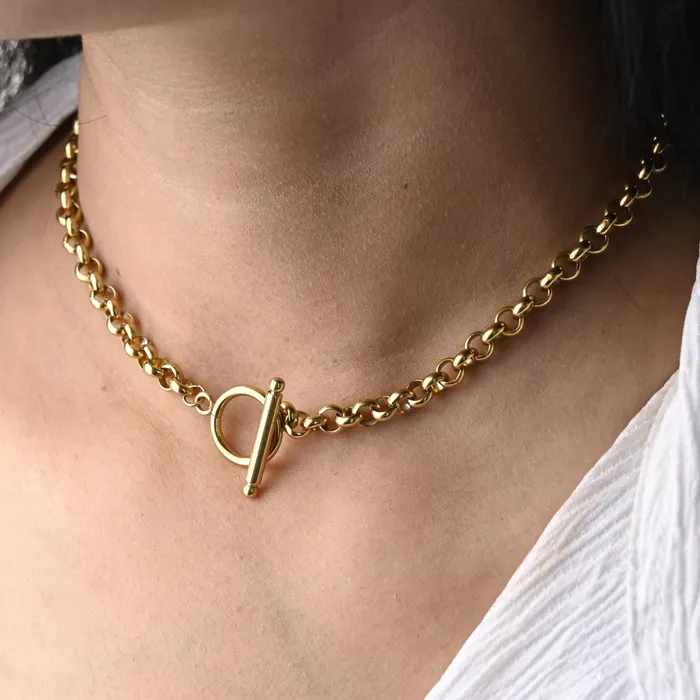 Jewelvers Necklaces 18K GoldFilled Toggle Clasp Necklace for Women Jewelvers Necklaces 18K GoldFilled Toggle Clasp Necklace for Women