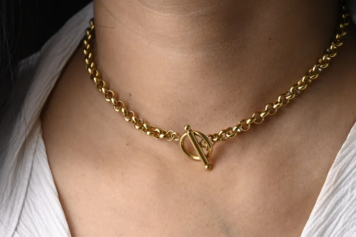 Jewelvers Necklaces 18K GoldFilled Toggle Clasp Necklace for Women Jewelvers Necklaces 18K GoldFilled Toggle Clasp Necklace for Women
