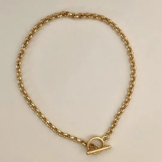 Jewelvers Necklaces 18K GoldFilled Toggle Clasp Necklace for Women Jewelvers Necklaces 18K GoldFilled Toggle Clasp Necklace for Women