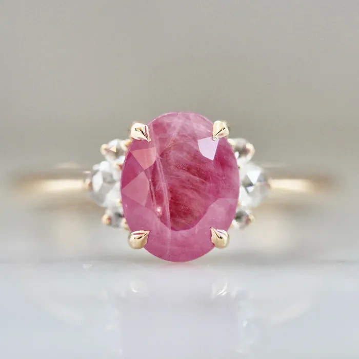 Made By Gem Breakfast Rings 204 Carat Mirella Pink Oval Cut Opalescent Sapphire Ring Made By Gem Breakfast Rings 204 Carat Mirella Pink Oval Cut Opalescent Sapphire Ring