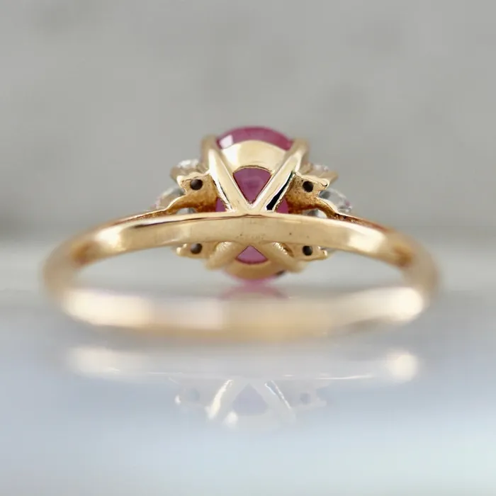 Made By Gem Breakfast Rings 204 Carat Mirella Pink Oval Cut Opalescent Sapphire Ring