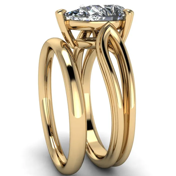 Martha Pear Center Stone 4 Prong Split Shank Engagement Ring Fire Brilliance Rings