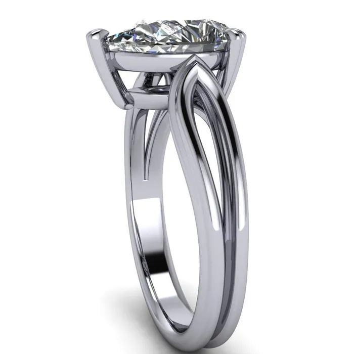Martha Pear Center Stone 4 Prong Split Shank Engagement Ring Fire Brilliance Rings