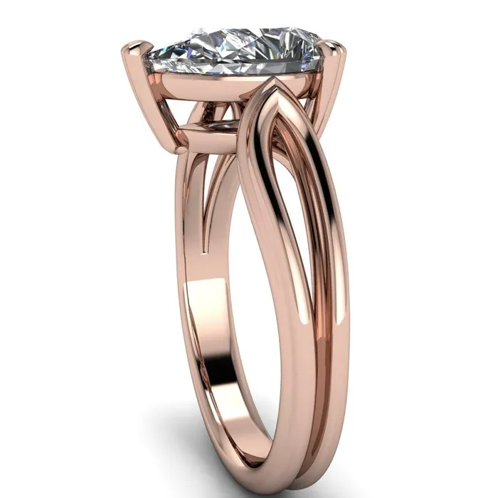 Martha Pear Center Stone 4 Prong Split Shank Engagement Ring Fire Brilliance Rings