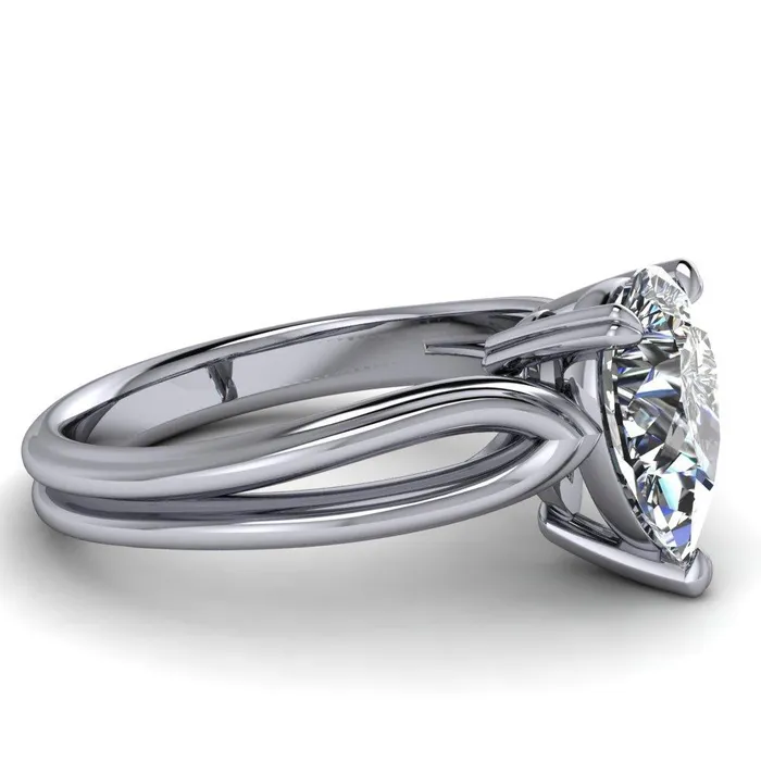 Martha Pear Center Stone 4 Prong Split Shank Engagement Ring Fire Brilliance Rings