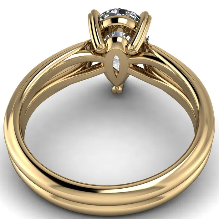 Martha Pear Center Stone 4 Prong Split Shank Engagement Ring Fire Brilliance Rings
