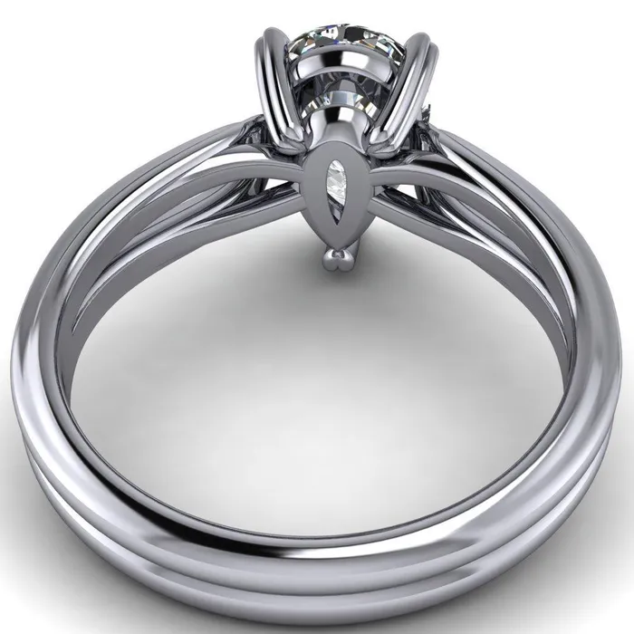 Martha Pear Center Stone 4 Prong Split Shank Engagement Ring Fire Brilliance Rings