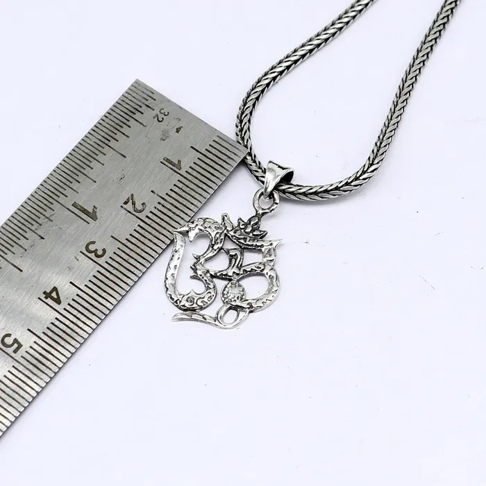 Necklaces 925 pure silver Divine aum or OM mantra pendant best gifting pendant wheat chain necklace locket best gifting delicate jewelry nsp725ps54 TRIBAL ORNAMENTS