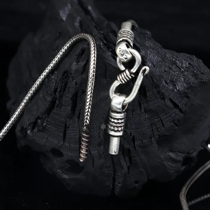 Necklaces 925 pure silver Divine aum or OM mantra pendant best gifting pendant wheat chain necklace locket best gifting delicate jewelry nsp725ps54 TRIBAL ORNAMENTS
