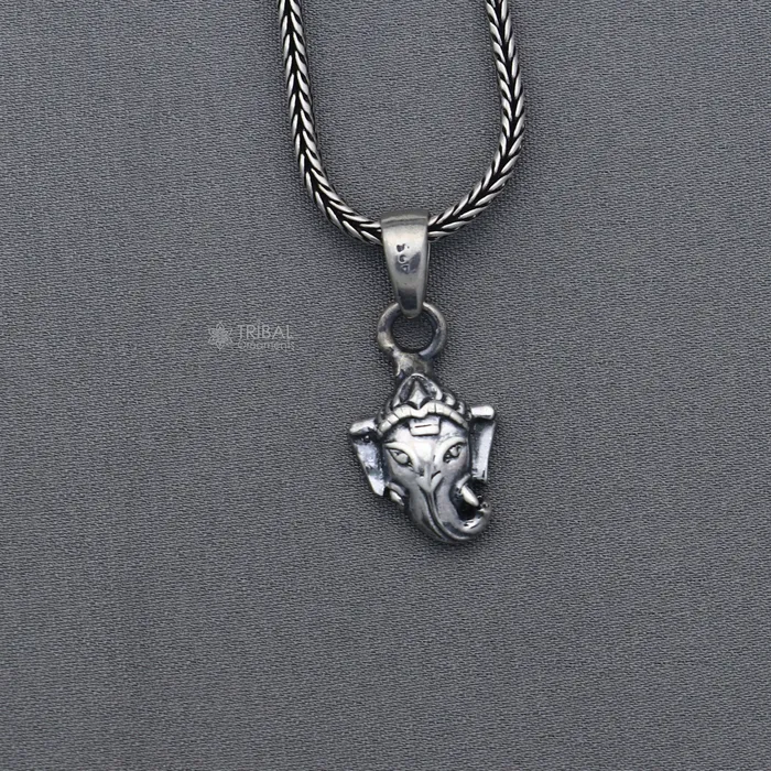 Necklaces TRIBAL ORNAMENTS 925 Sterling silver handmade lord Ganesha pendant nsp862