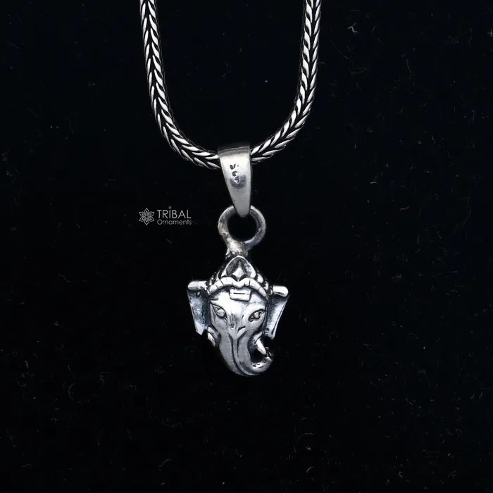 Necklaces TRIBAL ORNAMENTS 925 Sterling silver handmade lord Ganesha pendant nsp862