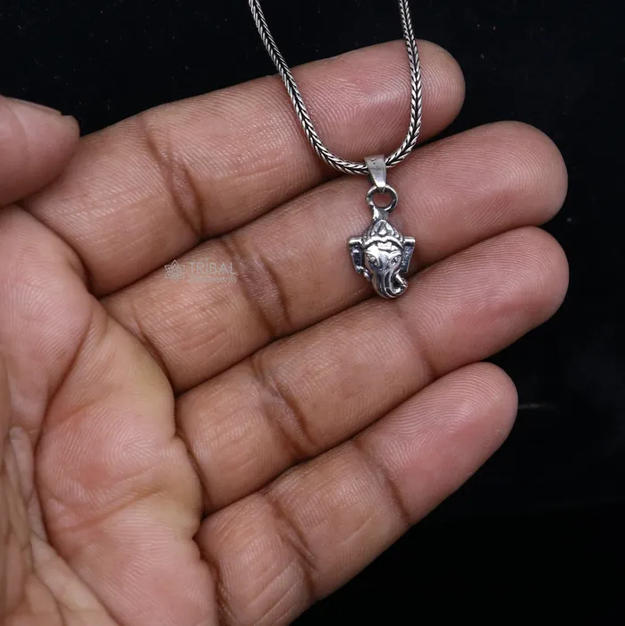 Necklaces TRIBAL ORNAMENTS 925 Sterling silver handmade lord Ganesha pendant nsp862
