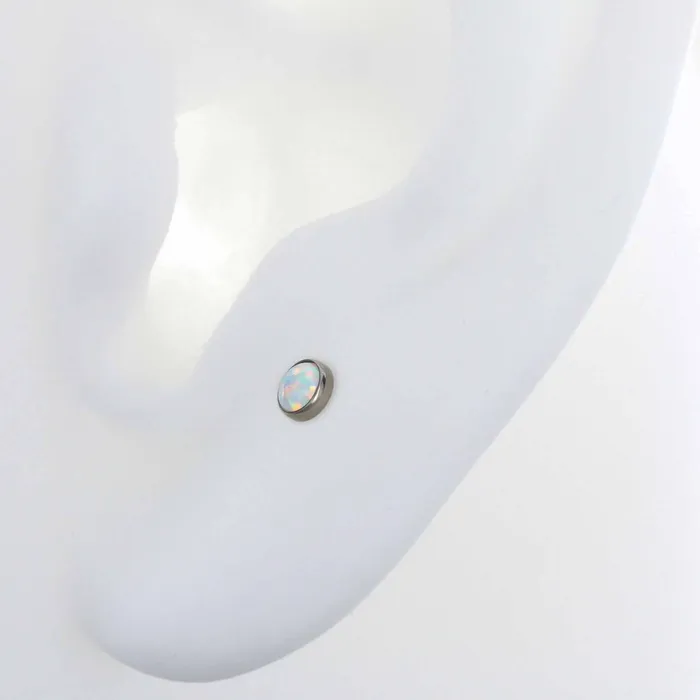 NeoMetal Inc Cabochon White Opal Rings