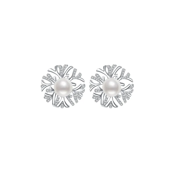 Pearly Lustre Earrings Elegant Freshwater Pearl Earrings WE00502 GARDENS