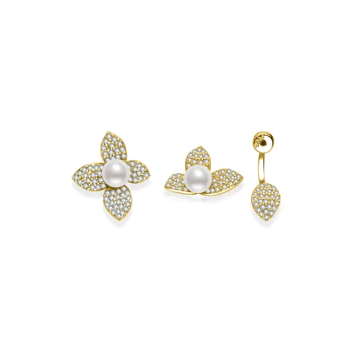 Pearly Lustre Earrings Top Grade Freshwater Pearl Earrings WE00858 ORCHID
