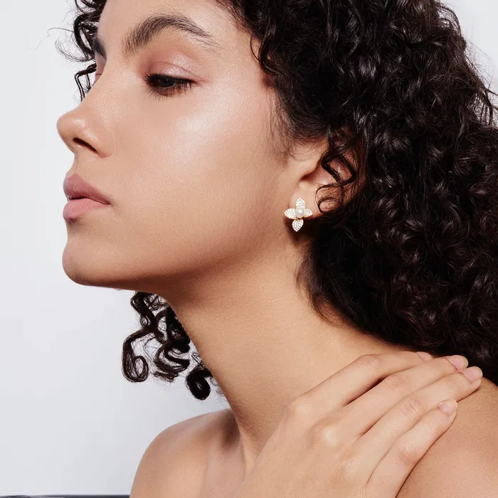 Pearly Lustre Earrings Top Grade Freshwater Pearl Earrings WE00858 ORCHID