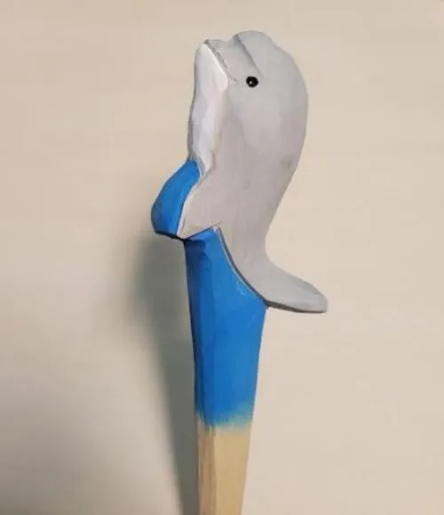 POLLY V95 Dolphin Wood Pen Earrings