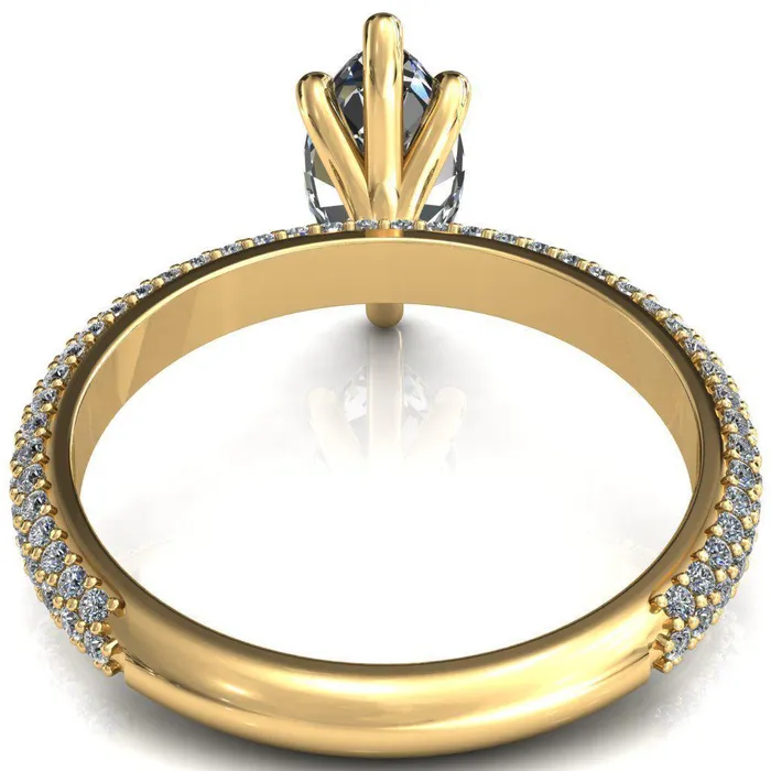 Rings Fire Brilliance Elley Marquise Moissanite 6 Claw Prong Diamond Accent Engagement Ring