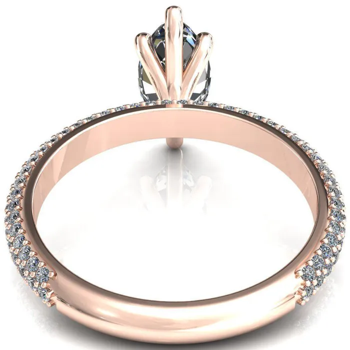 Rings Fire Brilliance Elley Marquise Moissanite 6 Claw Prong Diamond Accent Engagement Ring