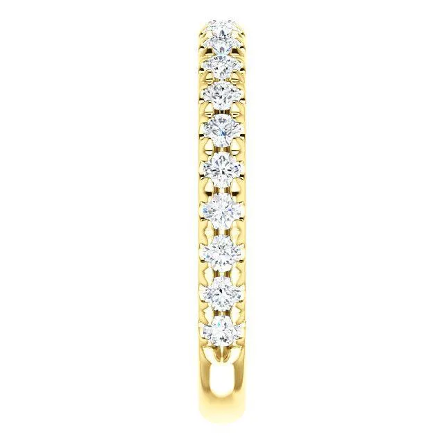 Rings Fire Brilliance Kenla Round Diamond or Moissanite 34 Eternity Wedding Anniversary Band