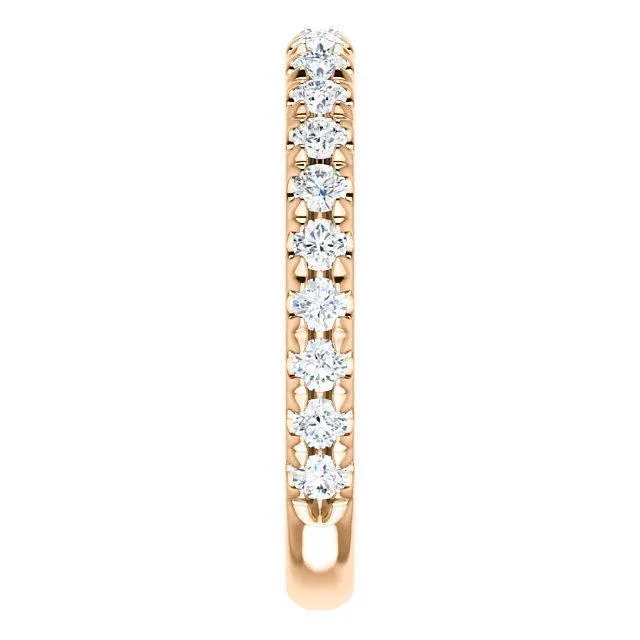 Rings Fire Brilliance Kenla Round Diamond or Moissanite 34 Eternity Wedding Anniversary Band